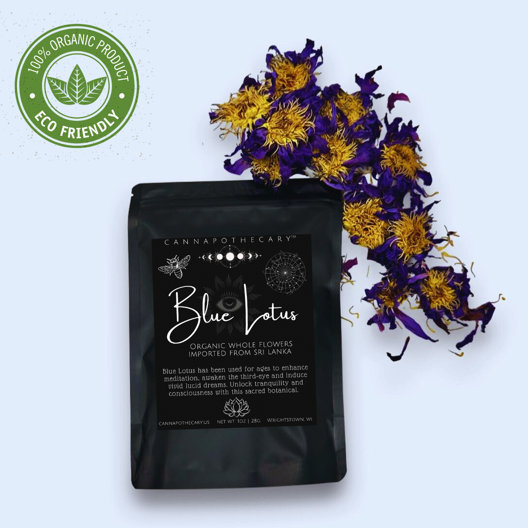 Organic Blue Lotus Flower Organic Royal Sri Lanka (Nymphaea Caerulea) 1 oz (28g) - WHOLE FLOWERS - Lucid Dreaming - Spiritual Tea